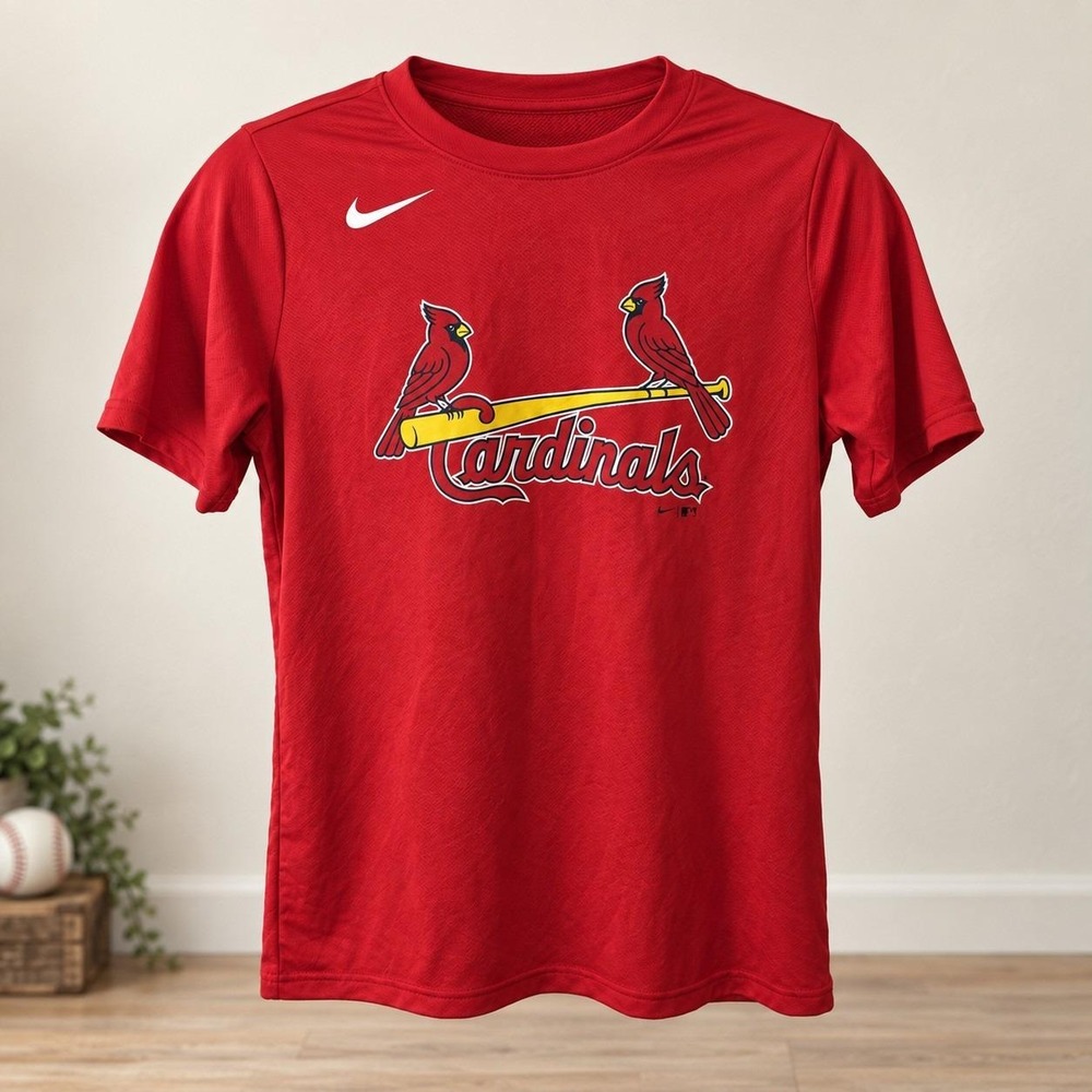 Nike St. Louis Cardinals Shirt Large Red MLB Baseball Mesh Number 5